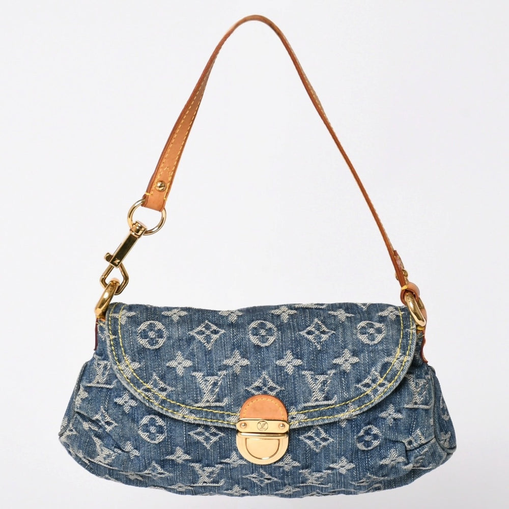 Very good condition LOUIS VUITTON Mini Pretty One Shoulder Bag M95050 Monogram Denim Indigo Blue Used 4a002022