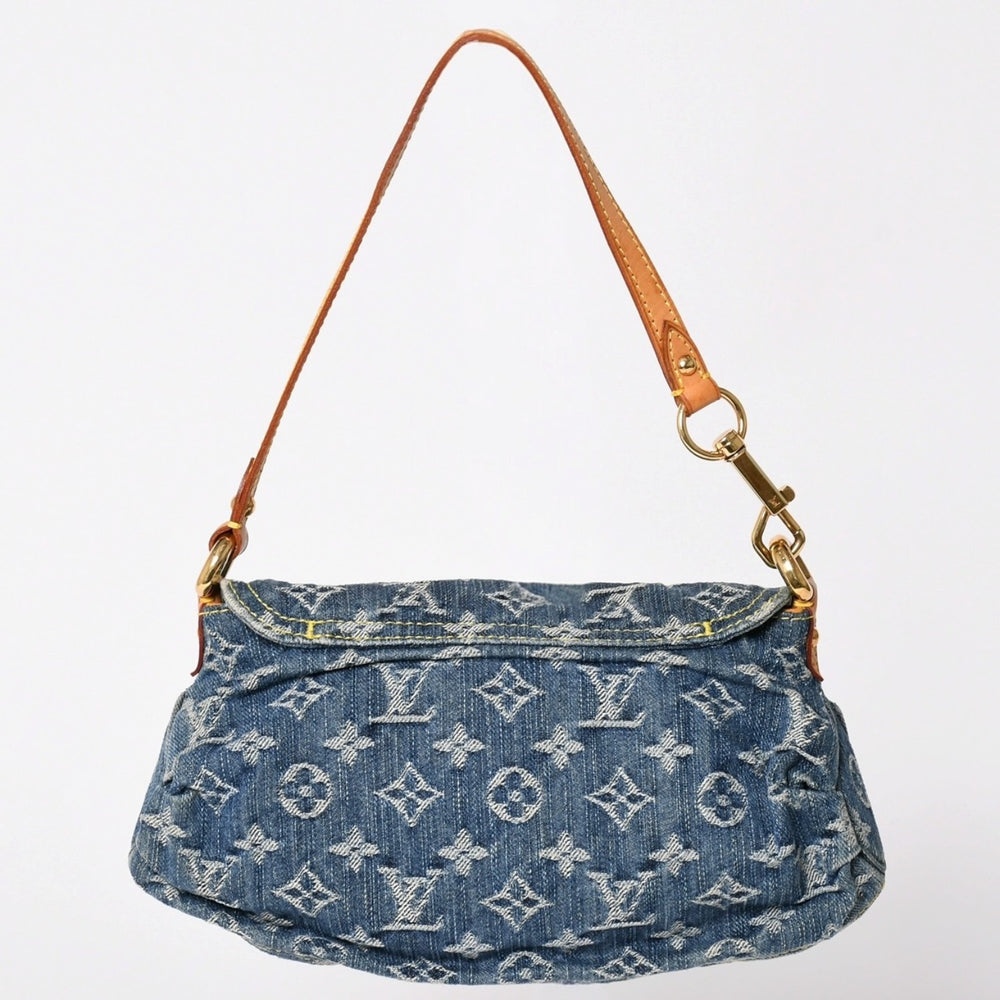Very good condition LOUIS VUITTON Mini Pretty One Shoulder Bag M95050 Monogram Denim Indigo Blue Used 4a002022