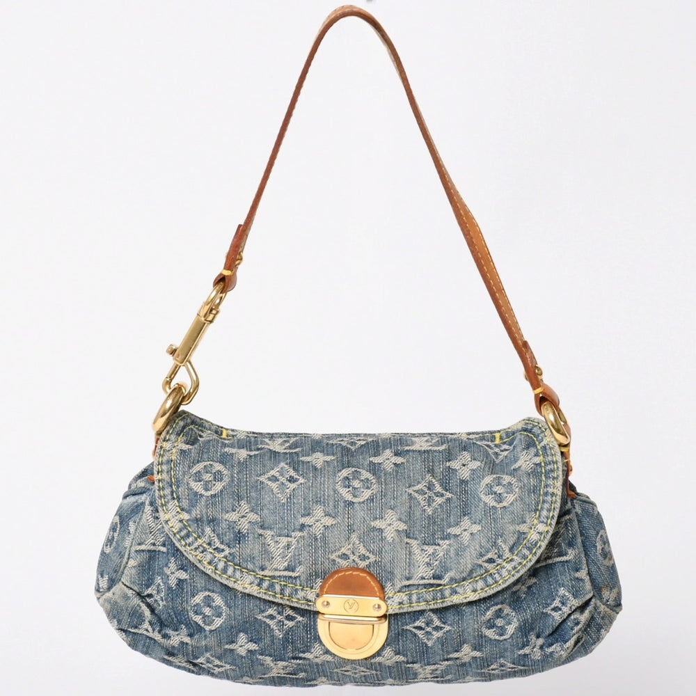 LOUIS VUITTON Mini Pretty One Shoulder Bag M95050 Monogram Denim Indigo Blue Good Condition Used 4a001996