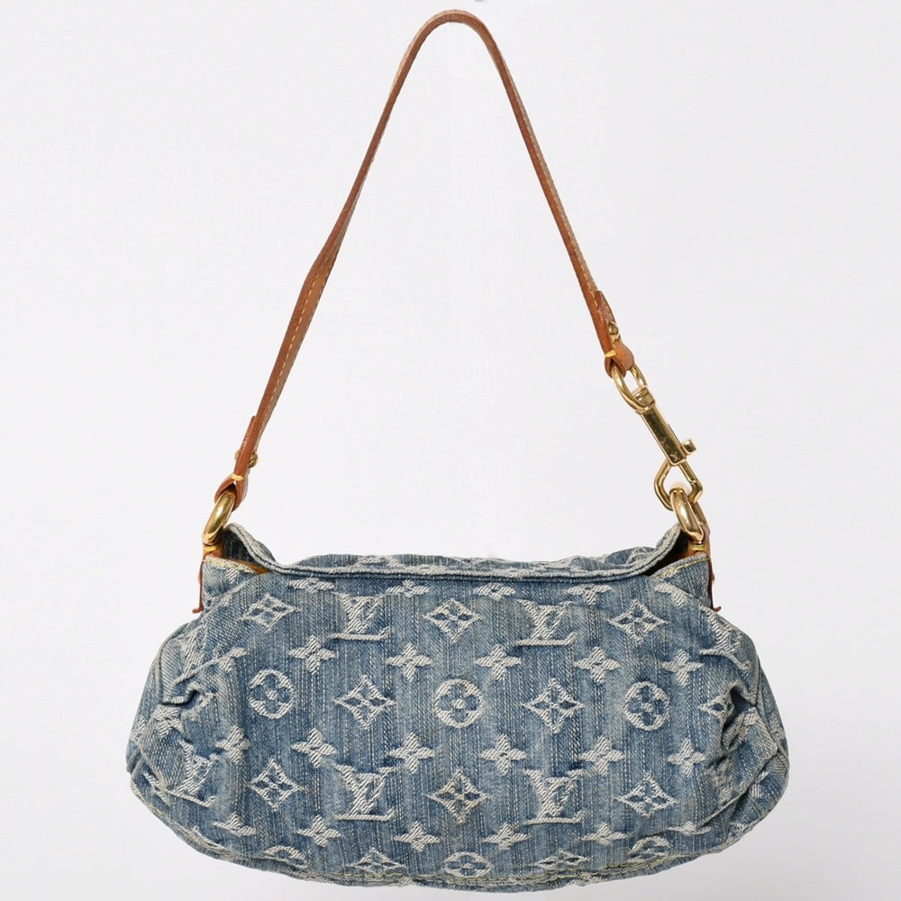 LOUIS VUITTON Mini Pretty One Shoulder Bag M95050 Monogram Denim Indigo Blue Good Condition Used 4a001996