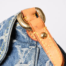 画像をギャラリービューアに読み込む, 極美品 LOUIS VUITTON ルイヴィトン ミニプリーティ ワンショルダーバッグ M95050 モノグラム デニム インディゴブルー 中古 4a002022
