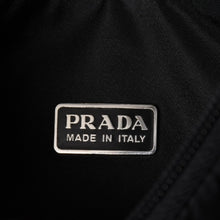 画像をギャラリービューアに読み込む, 極美品 PRADA プラダ ホーボー ハンドバッグ MV515 トライアングルロゴ 三角ロゴプレート ナイロン ブラック 中古 4a002031