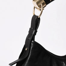 画像をギャラリービューアに読み込む, 極美品 YVES SAINT LAURENT イヴサンローラン サントロペ ワンショルダーバッグ ブラック フリル レザー ロゴ 肩掛け 132244 ゴールド金具 中古 4a002027