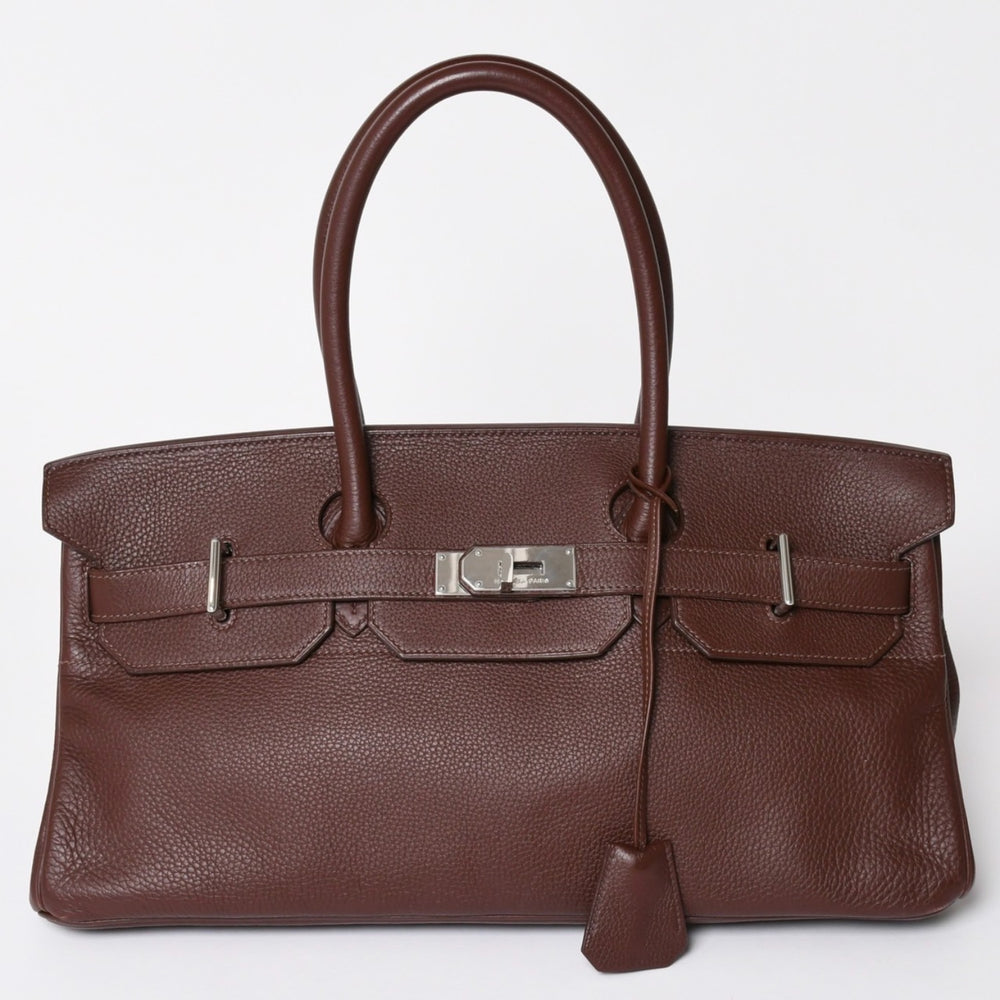 極美品 HERMES エルメス ショルダーバーキン トリヨンクレマンス ◻︎J刻 ゴルチエ期 ショコラ シルバー金具 中古 4a002032