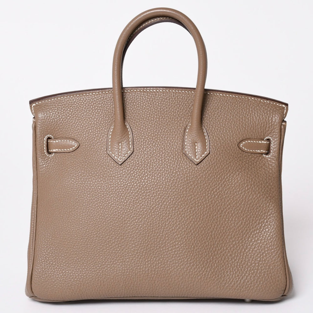 極美品 HERMES エルメス バーキン25 トゴ ハンドバッグ □L刻印 エトゥープ シルバー金具 中古 4a001978