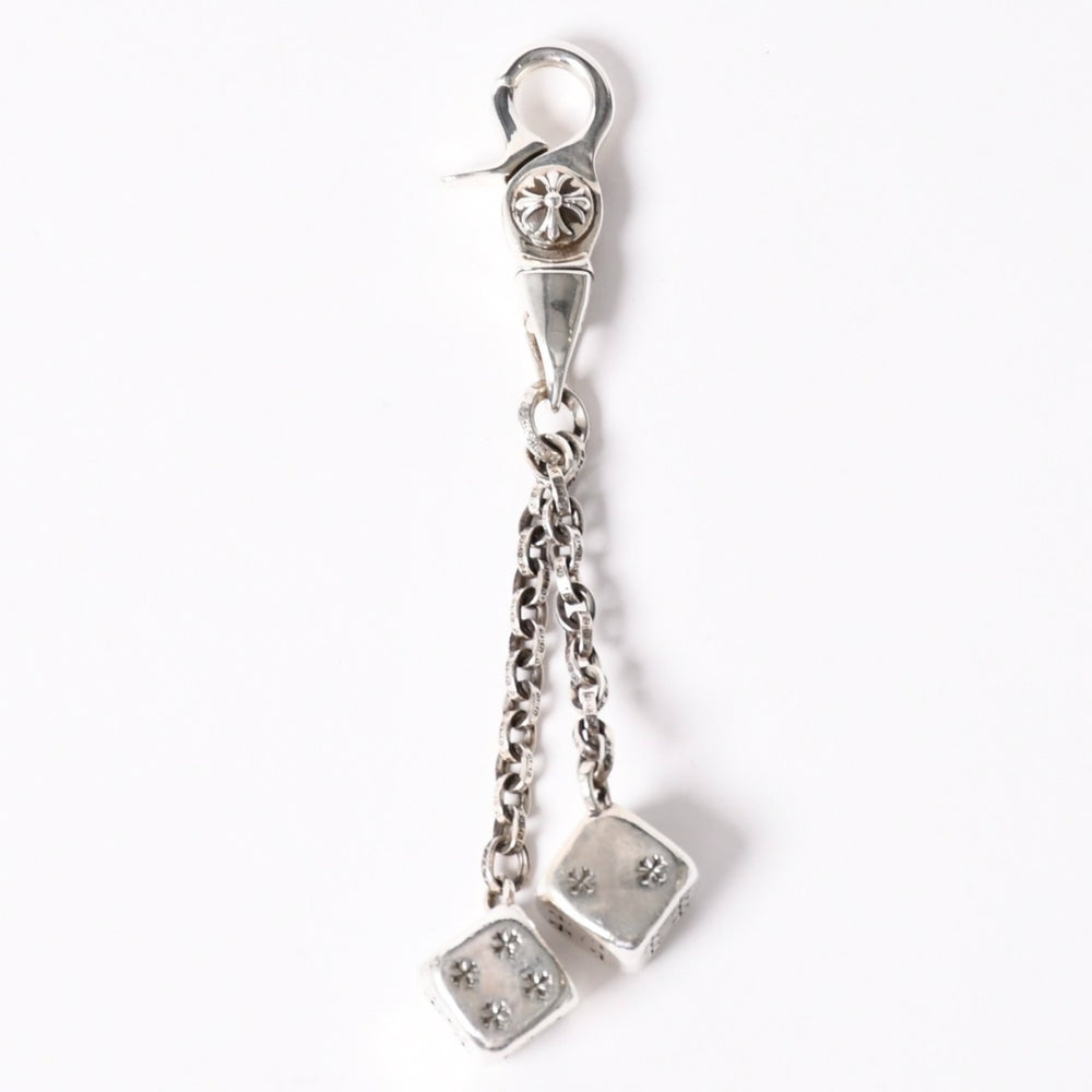 極美品 CHROME HEARTS クロムハーツ DICE DBL KEY CHAIN ダブルダイス キーチェーン 重量約82.9g 2013/.925刻印 シルバー925 中古 4a002525