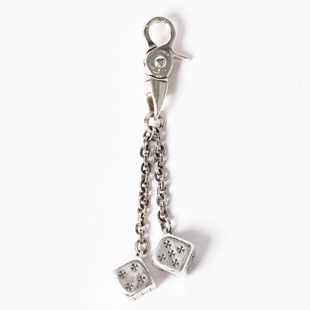 極美品 CHROME HEARTS クロムハーツ DICE DBL KEY CHAIN ダブルダイス キーチェーン 重量約82.9g 2013/.925刻印 シルバー925 中古 4a002525