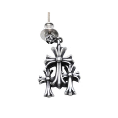 CHROME HEARTS 3CH Cross Drop Earrings CH Cross Cross Ball Mini SV925 Silver 925 Accessory Good Condition Used 4a002035