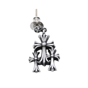 CHROME HEARTS 3CH Cross Drop Earrings CH Cross Cross Ball Mini SV925 Silver 925 Accessory Good Condition Used 4a002035