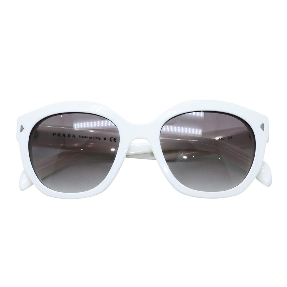極美品 PRADA プラダ Sunglasses サングラス SPR 16V 53◻︎20 White ホワイトフレーム ホワイト 中古 4a002339