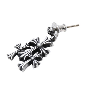 CHROME HEARTS 3CH Cross Drop Earrings CH Cross Cross Ball Mini SV925 Silver 925 Accessory Good Condition Used 4a002035