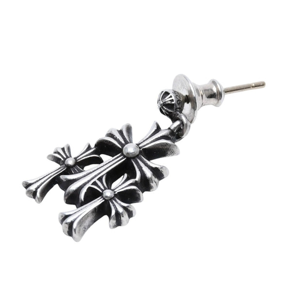 CHROME HEARTS 3CH Cross Drop Earrings CH Cross Cross Ball Mini SV925 Silver 925 Accessory Good Condition Used 4a002035