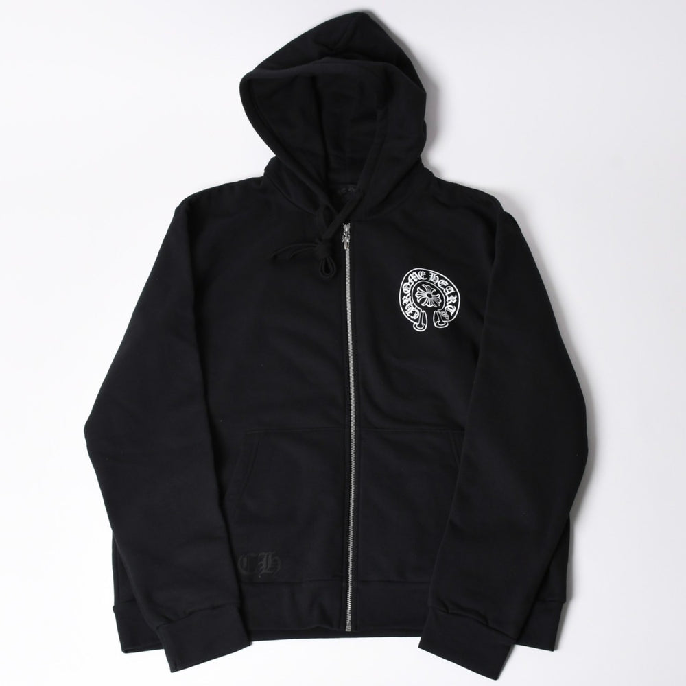 新品未使用 CHROME HEARTS クロムハーツ ジップアップフーディー パーカー サイズL ホースシュー ダガージップ 大阪限定 新型 中古 4a002434