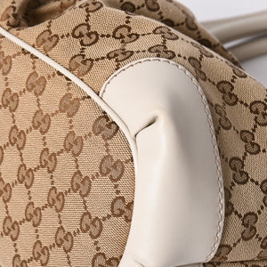 GUCCI グッチ スーキー ハンドバッグ ショルダーバッグ 2way 247902 GGキャンバス レザー ベージュ ゴールド金具 美品 中古 4a002053