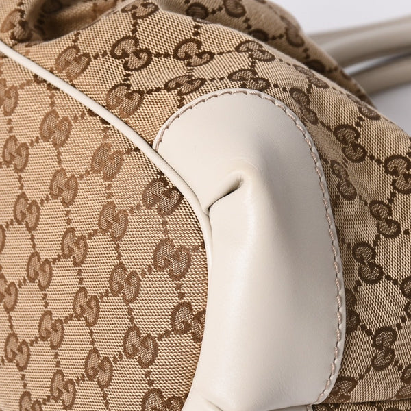 GUCCI グッチ スーキー ハンドバッグ ショルダーバッグ 2way 247902 GGキャンバス レザー ベージュ ゴールド金具 美品 中古 4a002053