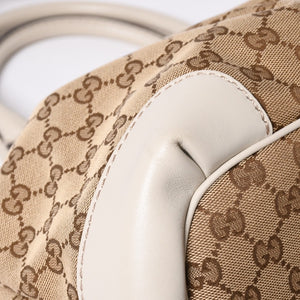GUCCI グッチ スーキー ハンドバッグ ショルダーバッグ 2way 247902 GGキャンバス レザー ベージュ ゴールド金具 美品 中古 4a002053