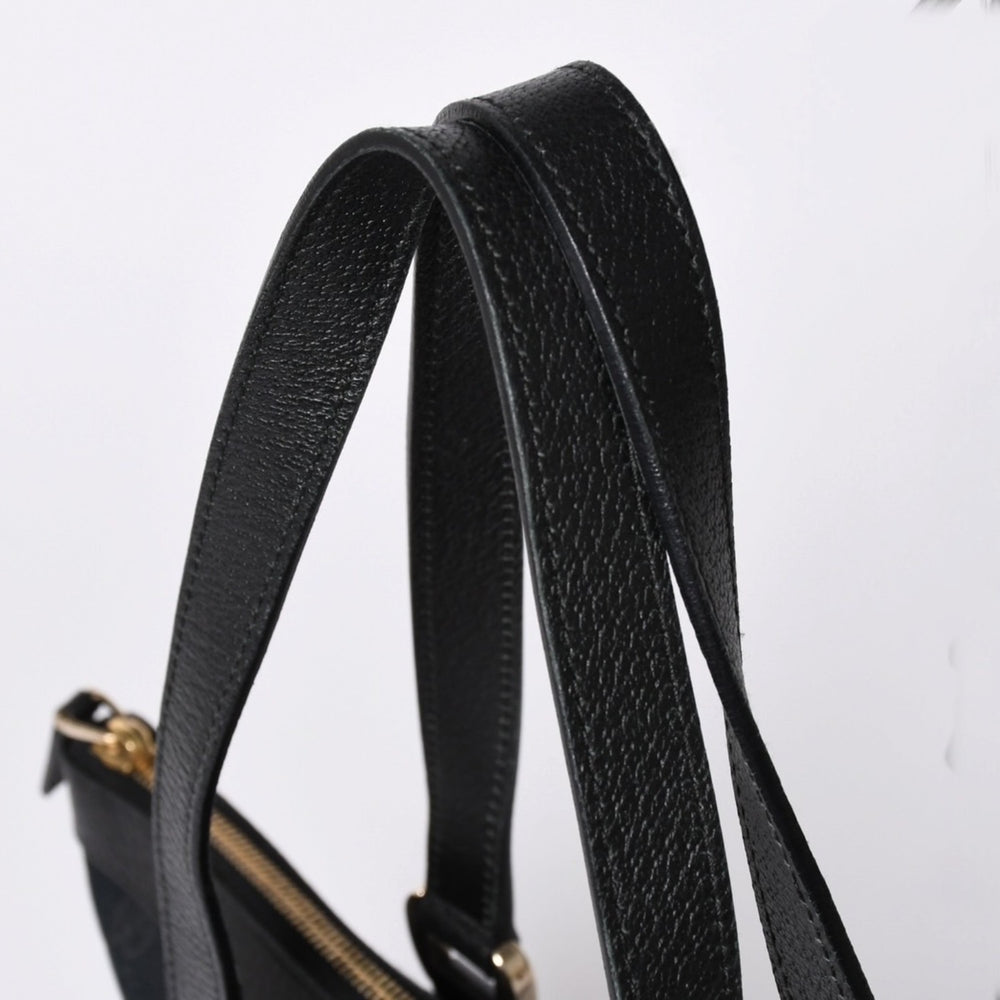 Very good condition GUCCI Abbey Line GG canvas tote bag black handbag D ring leather 141470 213317 gold hardware used 4a002066
