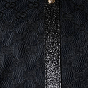Very good condition GUCCI Abbey Line GG canvas tote bag black handbag D ring leather 141470 213317 gold hardware used 4a002066