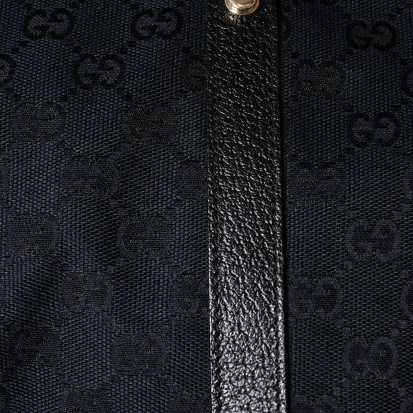 Very good condition GUCCI Abbey Line GG canvas tote bag black handbag D ring leather 141470 213317 gold hardware used 4a002066