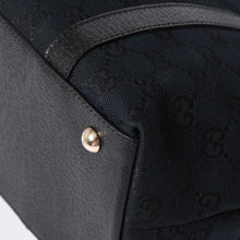 画像をギャラリービューアに読み込む, 極美品 GUCCI グッチ アビーラインGGキャンバストートバッグ ブラック ハンドバッグ Dリング レザー 141470 213317 ゴールド金具 中古 4a002066