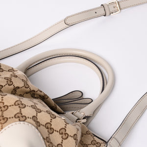 GUCCI グッチ スーキー ハンドバッグ ショルダーバッグ 2way 247902 GGキャンバス レザー ベージュ ゴールド金具 美品 中古 4a002053
