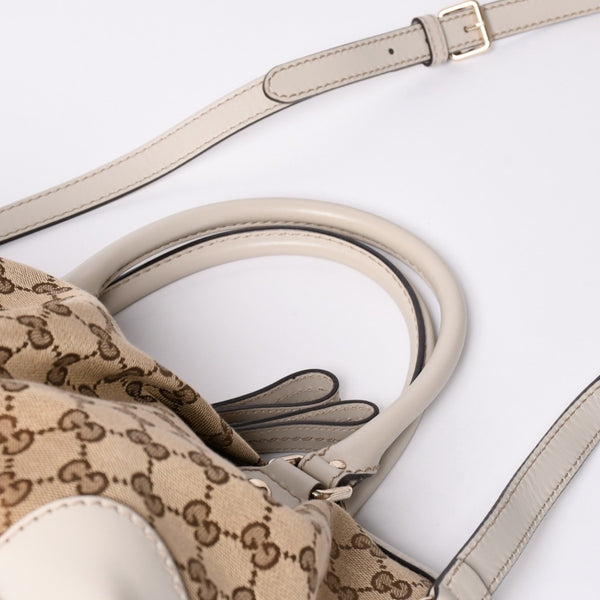 GUCCI グッチ スーキー ハンドバッグ ショルダーバッグ 2way 247902 GGキャンバス レザー ベージュ ゴールド金具 美品 中古 4a002053
