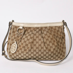 Very Good Condition GUCCI GG Canvas Sookie Shoulder Bag 296834 Brown Gold Hardware Used 4a002058