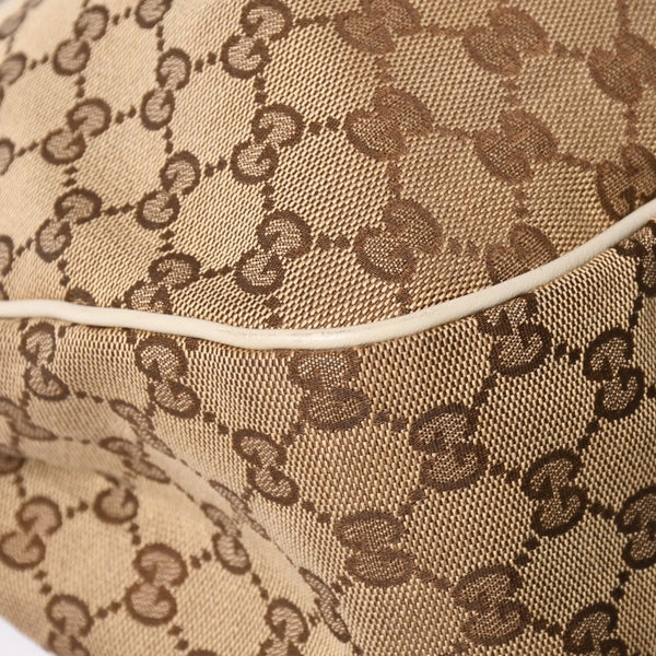 Very Good Condition GUCCI GG Canvas Sookie Shoulder Bag 296834 Brown Gold Hardware Used 4a002058