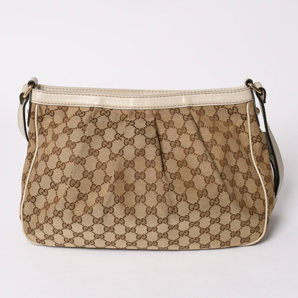 極美品 GUCCI グッチ GGキャンバス スーキー ショルダーバッグ 296834 ブラウン ゴールド金具 中古 4a002058