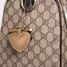 画像をギャラリービューアに読み込む, GUCCI グッチ トートバッグ 193603 ハート柄 GGキャンバス レザー ゴールド金具 ブラウン 美品 中古 4a002051