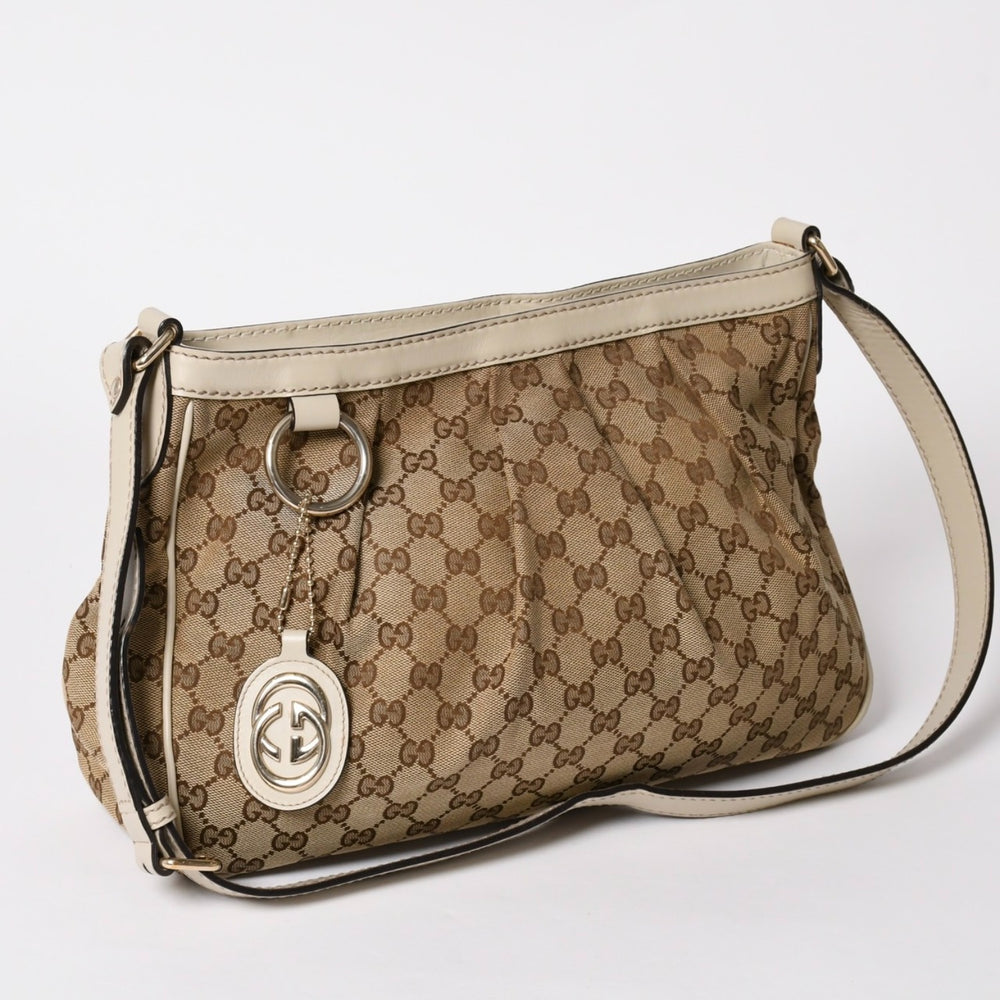 Very Good Condition GUCCI GG Canvas Sookie Shoulder Bag 296834 Brown Gold Hardware Used 4a002058