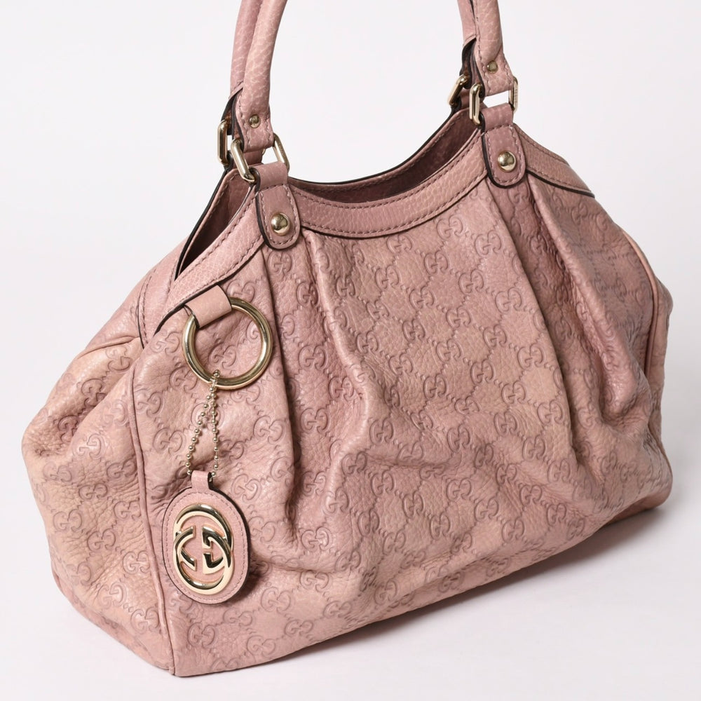 GUCCI グッチ スーキー Tote Bag トートバッグ ハンドバッグ グッチシマ 211944 Pink ピンク ゴールド金具 美品 中古 4a002049