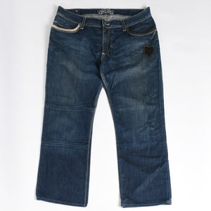 ROBIN'S JEAN ロビンズジーン パッチワークデザインジーンズ D5075 パッチワーク デニムパンツ ディストレッシド加工 インディゴ 38サイズ 良品 中古 4b002062