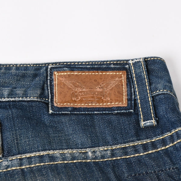 ROBIN'S JEAN ロビンズジーン パッチワークデザインジーンズ D5075 パッチワーク デニムパンツ ディストレッシド加工 インディゴ 38サイズ 良品 中古 4b002062