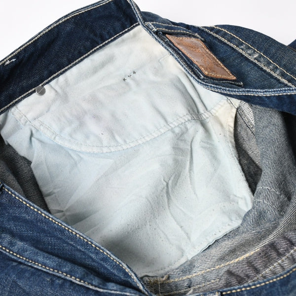 ROBIN'S JEAN ロビンズジーン パッチワークデザインジーンズ D5075 パッチワーク デニムパンツ ディストレッシド加工 インディゴ 38サイズ 良品 中古 4b002062