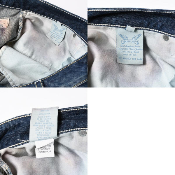 ROBIN'S JEAN ロビンズジーン パッチワークデザインジーンズ D5075 パッチワーク デニムパンツ ディストレッシド加工 インディゴ 38サイズ 良品 中古 4b002062