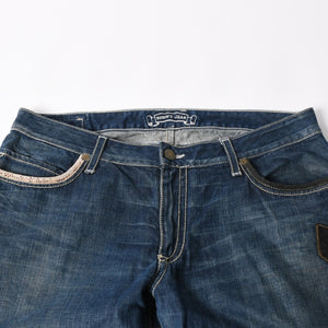 ROBIN'S JEAN ロビンズジーン パッチワークデザインジーンズ D5075 パッチワーク デニムパンツ ディストレッシド加工 インディゴ 38サイズ 良品 中古 4b002062
