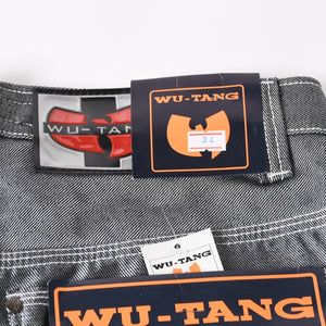 新品未使用 WU-TANG URBAN MILITIA ウータン アーバンミリタリー バギーデニムパンツ サイズ34 シルバー 刺繍 デッドストック 中古 4a004737