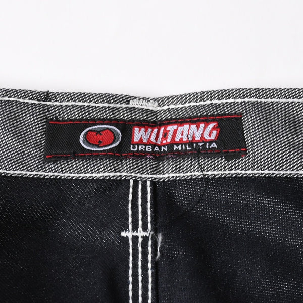 新品未使用 WU-TANG URBAN MILITIA ウータン アーバンミリタリー バギーデニムパンツ サイズ34 シルバー 刺繍 デッドストック 中古 4a004737
