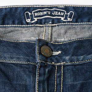 ROBIN'S JEAN ロビンズジーン パッチワークデザインジーンズ D5075 パッチワーク デニムパンツ ディストレッシド加工 インディゴ 38サイズ 良品 中古 4b002062