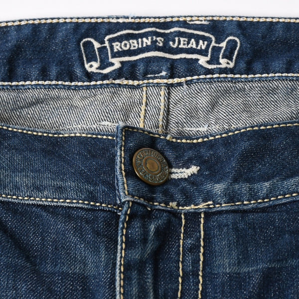 ROBIN'S JEAN ロビンズジーン パッチワークデザインジーンズ D5075 パッチワーク デニムパンツ ディストレッシド加工 インディゴ 38サイズ 良品 中古 4b002062