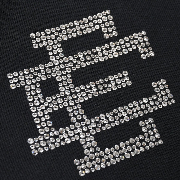 Eric Emanuel エリックエマニュエル ショーツ EE SHORTS スウェットショーツ ラインストーン ブラック 美品 中古 4a003318