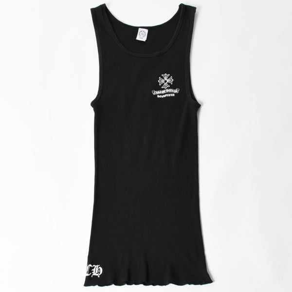 CHROME HEARTS クロムハーツ タンクトップ サイズL CHプラス スクロールラベルロゴ ホノルル限定 ブラック 美品 中古 4a004931