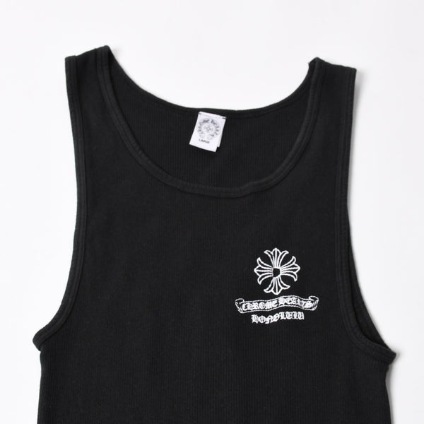 CHROME HEARTS クロムハーツ タンクトップ サイズL CHプラス スクロールラベルロゴ ホノルル限定 ブラック 美品 中古 4a004931