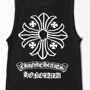 CHROME HEARTS クロムハーツ タンクトップ サイズL CHプラス スクロールラベルロゴ ホノルル限定 ブラック 美品 中古 4a004931