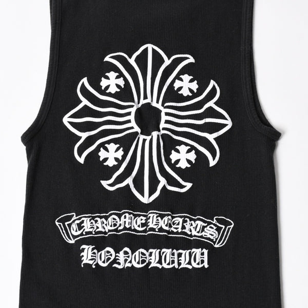 CHROME HEARTS クロムハーツ タンクトップ サイズL CHプラス スクロールラベルロゴ ホノルル限定 ブラック 美品 中古 4a004931