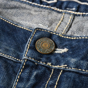 ROBIN'S JEAN ロビンズジーン パッチワークデザインジーンズ D5075 パッチワーク デニムパンツ ディストレッシド加工 インディゴ 38サイズ 良品 中古 4b002062
