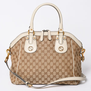 極美品 GUCCI グッチ Hand Bag ハンドバッグ shoulder Bag ショルダーバッグ 282299 GGキャンバス ブラウン 中古 4a002063