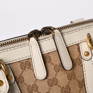 極美品 GUCCI グッチ Hand Bag ハンドバッグ shoulder Bag ショルダーバッグ 282299 GGキャンバス ブラウン 中古 4a002063