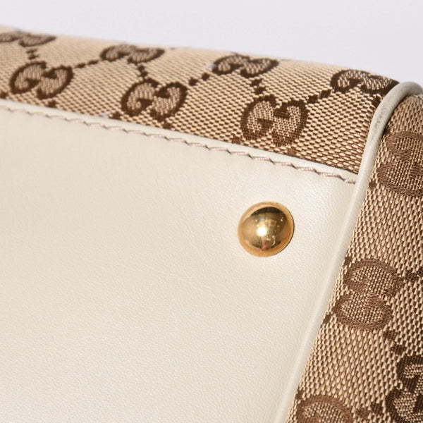 極美品 GUCCI グッチ Hand Bag ハンドバッグ shoulder Bag ショルダーバッグ 282299 GGキャンバス ブラウン 中古 4a002063